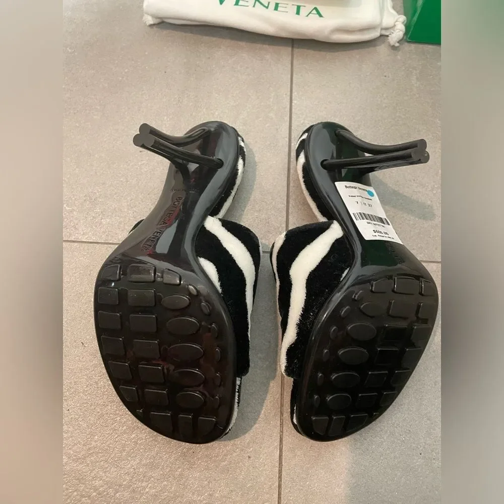 LETS NEGOTIATE Bottega Venetta Heels - Sz 7 - Zebra - Open Toe Stiletto Size 37